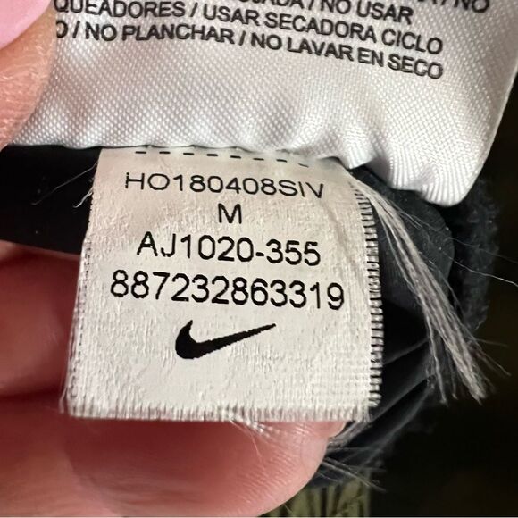 Nike Graphic Bomber Jacket Mens Medium Black/Green Zip Windbreaker - Picture 13 of 13